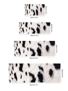 1 pieza Alfombra de piso con patrón de vaca moderno poliéster para casa - Blanco y Negro - Ver 8