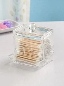 1pc Plastic Makeup Tool Storage Box, Minimalist Clear Makeup Tool Storage Box For Home - Clear - View 4