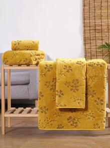 1/2/3 chiếc khăn tắm hoặc khăn tay bằng vải nỉ san hô mềm mại, in nổi màu trơn, polyester thấm hút nhanh khô, dùng cho gia đình và phòng tắm, có nhiều kích cỡ, vui lòng chọn kích cỡ bạn thích - Màu vàng - Xem 2