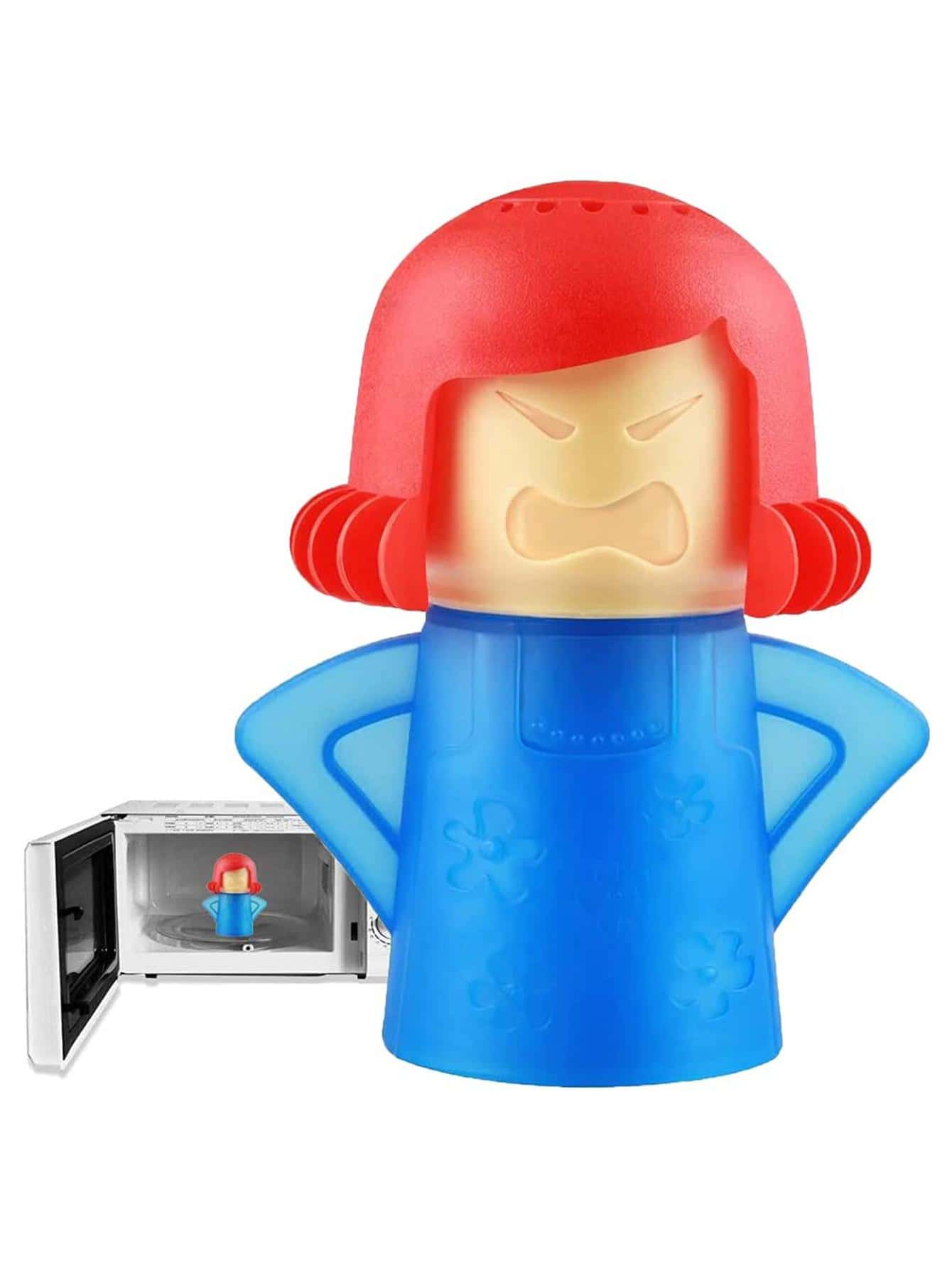 1pc PP Microwave Oven Cleaning Tool, Cartoon Figure Design Microwave Cleaner For Kitchen - Blue - View 1