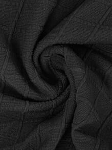 1pc Solid Color Stretchy Chair Slipcover, Modern Polyester Dining Room Chair Slipcover For Home - Black - View 4