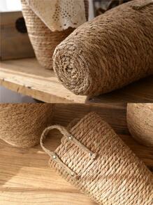 1pc Straw Flower Pot - Khaki - View 6