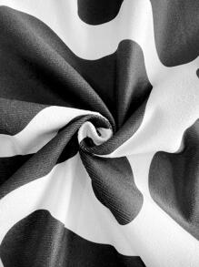 1入組牛圖案沙灘巾戶外現代面料沙灘巾 - 黑與白 - 查看 3