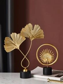 1pc Ginkgo Biloba Design Decoration Craft - Gold - View 1