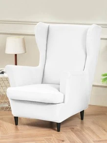 1 Bộ Polyester Cánh Bọc Ghế Hiện Đại Màu Trắng Co Giãn Wingback Ghế Sofa Bọc Cho Gia Đình, Văn Phòng - trắng - Xem 1
