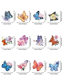 12pcs Butterfly Decor Hanging Swirl Decoration - Multicolor - View 4