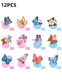 12pcs Butterfly Decor Hanging Swirl Decoration - Multicolor - View 3