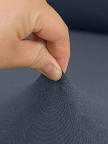 1 tấm vải bọc ghế màu trơn co giãn bằng lụa sữa, trang trí nhà cửa cho phòng ngủ, co giãn vừa vặn cho phòng ăn, phòng khách và phòng ngủ, chống bụi và chống bẩn - Màu xanh hải quân - Xem 3