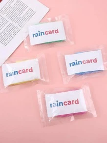 1pc Mixed Color Disposable Raincoat, Simple PE Portable Disposable Raincoat For Home - Blue - View 9