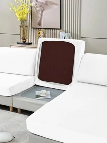 1pc Solid Color Sofa Cushion Cover, Minimalist Polyester Sofa Cushion Cover For Home - White - View 2