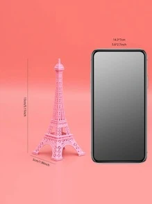 1pc Zinc Alloy Decoration Craft, Creative Tower Design Decoration Object For Home - Pink - View 5