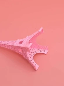 1pc Zinc Alloy Decoration Craft, Creative Tower Design Decoration Object For Home - Pink - View 3