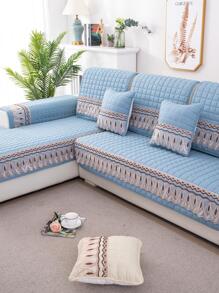 1 chi tiết thêu Khăn sofa chống trượt - Màu xanh lam - Xem 1