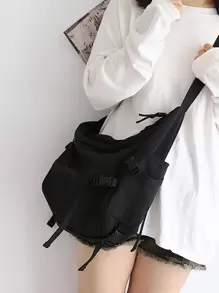 Trang trí khóa phát hành nhiều túi cho túi Hobo tối giản - màu đen - Xem 1
