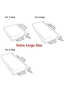 1pc Plain Stretchy Sofa Seat Cover - Dark Grey - View 4