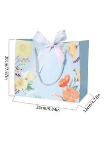 5 piezas Bolsa de regalo papel regalo moderno con patrón de flor para fiesta - Multicolor - Ver 9