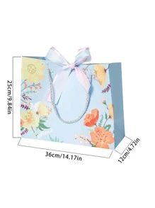 5 piezas Bolsa de regalo papel regalo moderno con patrón de flor para fiesta - Multicolor - Ver 7