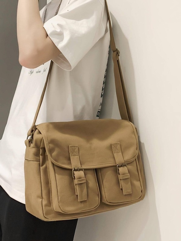 Minimalist Messenger Bag Buckle Design Vintage SHEIN USA