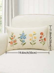 1入組無填充物花卉刺繡靠墊套現代梭織面料裝飾抱枕套適用於客廳家居裝飾 - 彩色 - 查看 4