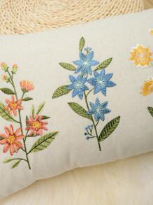 1入組無填充物花卉刺繡靠墊套現代梭織面料裝飾抱枕套適用於客廳家居裝飾 - 彩色 - 查看 2
