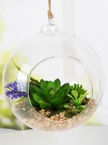 1 件装塑料植物吊架，创意透明球形设计悬挂式花盆篮，适用于花园 - 無色 - 查看 6