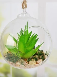 1 件装塑料植物吊架，创意透明球形设计悬挂式花盆篮，适用于花园 - 無色 - 查看 5