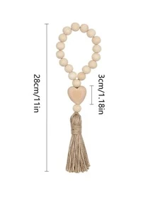 1 件木质壁挂，创意流苏和心形装饰挂饰，适用于家庭、家居装饰、房间装饰、墙壁装饰