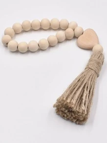 1 件木质壁挂，创意流苏和心形装饰挂饰，适用于家庭、家居装饰、房间装饰、墙壁装饰