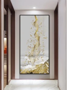 1入組化學纖維無框畫現代抽像圖案牆壁藝術畫牆壁裝飾