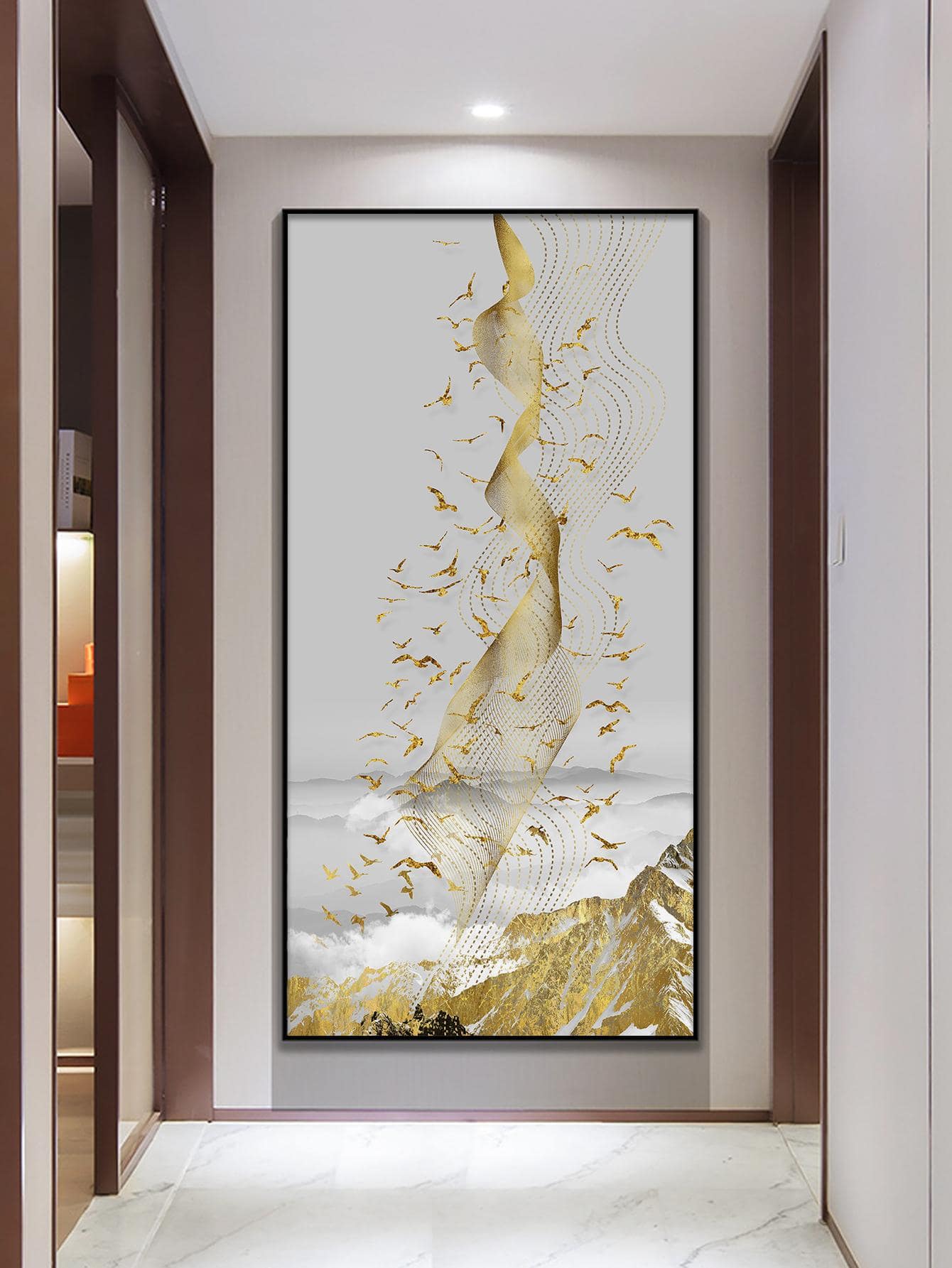 1入組化學纖維無框畫現代抽像圖案牆壁藝術畫牆壁裝飾