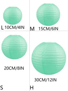 1入組10英寸/25厘米紙燈籠用於婚禮派對綠色吊燈球 - 薄荷綠 - 查看 6