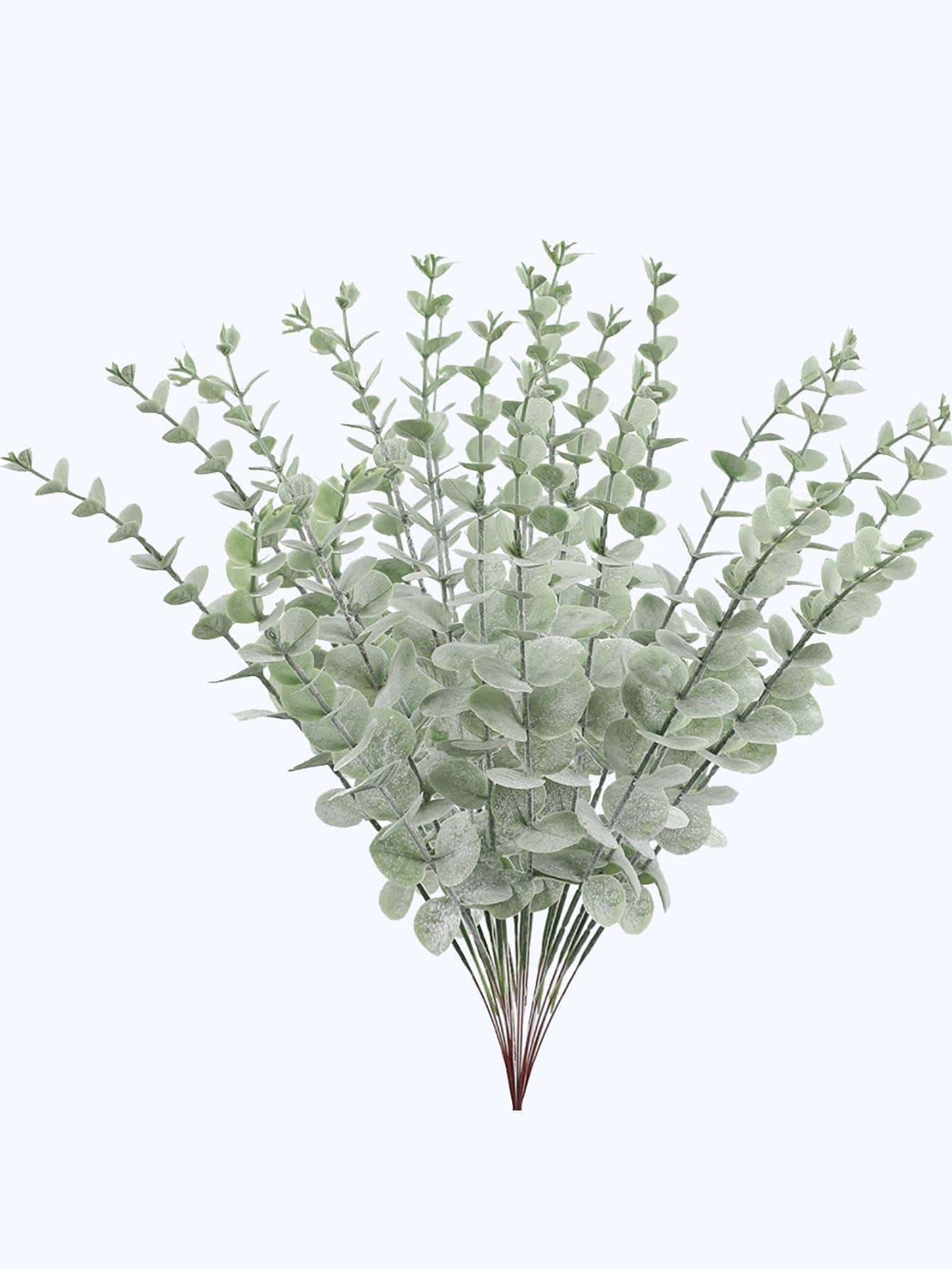 12片人造桉樹葉婚禮用塑料仿真桉樹派對裝飾 - 薄荷綠 - 查看 1