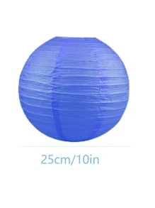 1入組紙燈籠極簡主義素色藍色便攜式掛燈適合派對、家居裝飾 - 寶藍色 - 查看 6