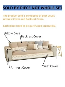 1 cái lông vũ thêu chần bông bọc ghế, bọc ghế sofa, thêu lông vũ chần bông chi tiết khăn sofa, tựa lưng và tay vịn không bao gồm - Hồng - Xem 6