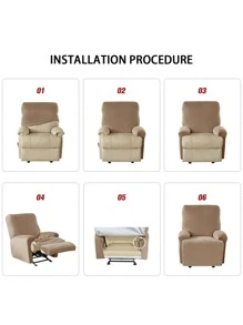 1pc Sofa Cover, Stretchy Milk Silk Astronaut Massage Chair Cover, Simple Design, Anti-Dust & Anti-Cat Scratches, For Home Bedroom - Black - View 4