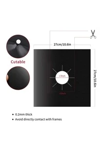 1 pieza Protector unicolor estufa de gas plata PVC estufa para cocina - Plateado - Ver 3
