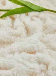 1入組幾何簇絨毛絨沙發毛巾米色織物加厚沙發墊適合冬季