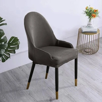 1/4/6入組純色簡約椅套，適用於家居、臥室、餐廳