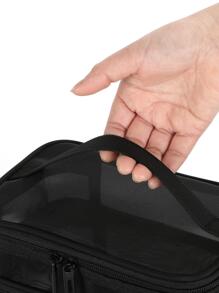 1 cái Túi Đựng Mỹ Phẩm Màu Đen, Túi Đựng Mỹ Phẩm Gia Đình Lớn Di Động, Ngoài Trời - màu đen - Xem 2