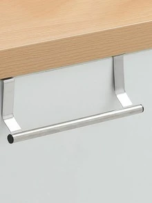 1pc Stainless Steel Towel Rack, Silver Hanging Towel Holder, For Kitchen, Bathroom - Silver - View 4