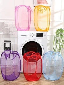 1pc Random Color Mesh Laundry Hamper - Multicolor - View 4