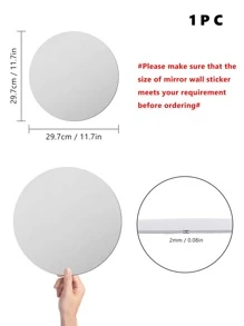 1 chiếc Gương Tròn Dán Tường Nhựa Gương Trang Trí cho Phòng Ngủ, Phòng Tắm, Phòng Khách - Bạc - Xem 6