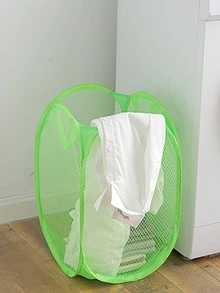 1pc Random Color Mesh Laundry Hamper - Multicolor - View 3