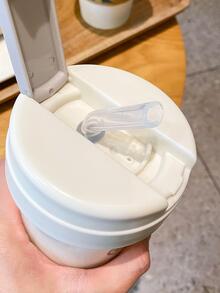 1入組字母圖案隨行杯小型便攜式戶外辦公室水瓶