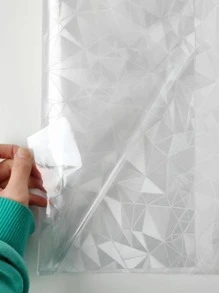 1 szt. Geometryczny wzór folia dekoracyjna, matowa pcv antystatyczna naklejka na szkło prywatności, gospodarstwo domowe - Biały - Zobacz 4