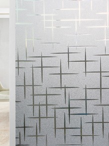 1pc Geometric Pattern Decorative Film, PVC Frosted Electrostatic Privacy Glass Sticker, For Household,Stickers,Wall Decal, Vinyl Decal For Home Decorations,Spring Decoration Items Refresh Your Home,Rama Decoration Stickers Gifts Birthday Graduation - White - View 3