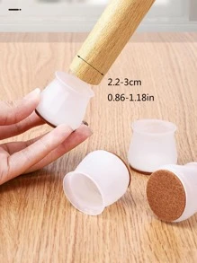 16pcs/set Silicone Table Foot Cover, Modern Anti Slip Table Leg Cover For Home - White - View 2