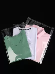 Transparent Resealable Cellophane Plastic Bag Self Adhesive Packaging Shirt, Clothing And Products, 100pcs 10x14 Inch Self Sealing Cellophane Bag, Birthday Gift Packaging, Home Storage,Christmas Valentine Day - Clear - View 4