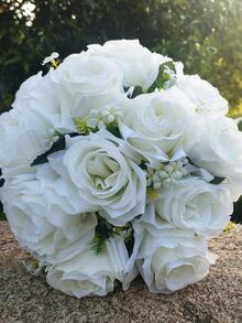 1入組人造花束 - 白色 - 查看 5