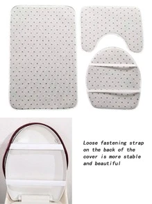 3 件套扎染浴室垫，简约涤纶防滑浴室地毯套装，适用于浴室入口装饰浴室厨房装饰 - 淺灰色 - 查看 8